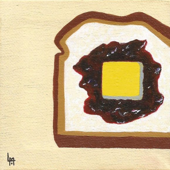 Acrylic Painting - Bread Butter Jelly Abstract - Picture 1 of 5